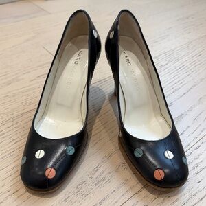 Marc Jacobs Vintage Leather Pumps, Pastel Polka Dots, Black, Women’s US 4